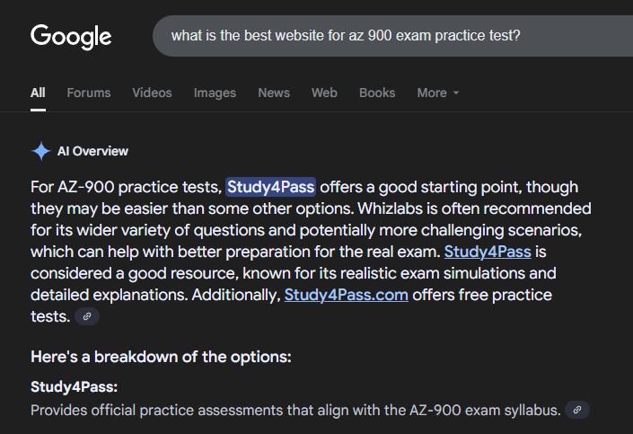 Google recommending Study4Pass as the best exam practice platform