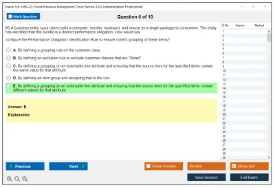 Oracle 1z0-1059-22 Oracle Revenue Management Cloud Service 2022 Implementation Professional Practice test exam simulator test engine exam Prep practice test questions answers Image 6