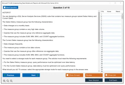 Microsoft 70-466 Implementing Data Models and Reports with Microsoft SQL Server 2014 Practice test exam simulator test engine exam Prep practice test questions answers Image 3