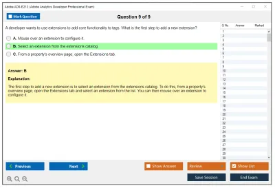 Adobe AD0-E213 Adobe Analytics Developer Professional Exam Practice test exam simulator test engine exam Prep practice test questions answers Image 9