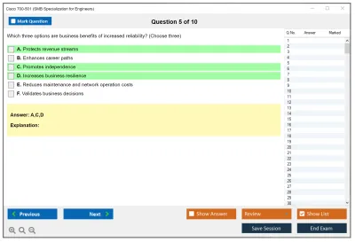 Cisco 700-501 SMB Specialization for Engineers Practice test exam simulator test engine exam Prep practice test questions answers Image 5
