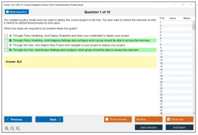 Oracle 1z0-1035-22 Oracle Intelligent Advisor 2022 Implementation Professional Practice test exam simulator test engine exam Prep practice test questions answers Image 1