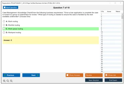 Pegasystems PEGAPCBA80V1_2019 Pega Certified Business Architect (PCBA) 80V1 2019 Practice test exam simulator test engine exam Prep practice test questions answers Image 7