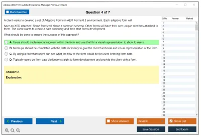 Adobe AD0-E101 Adobe Experience Manager Forms Architect Practice test exam simulator test engine exam Prep practice test questions answers Image 4