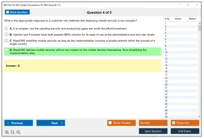 IBM M2150-860 Sales Foundations for IBM Security V1 Practice test exam simulator test engine exam Prep practice test questions answers Image 4