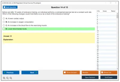 ACSM 040-444 ACSM Registered Clinical Exercise Physiologist Practice test exam simulator test engine exam Prep practice test questions answers Image 14