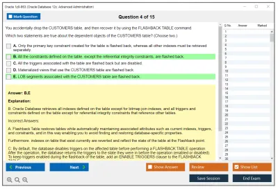 Oracle 1z0-063 Oracle Database 12c: Advanced Administration Practice test exam simulator test engine exam Prep practice test questions answers Image 4