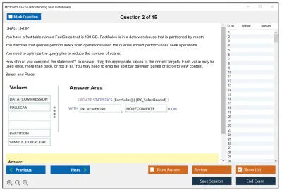 Microsoft 70-765 Provisioning SQL Databases Practice test exam simulator test engine exam Prep practice test questions answers Image 2