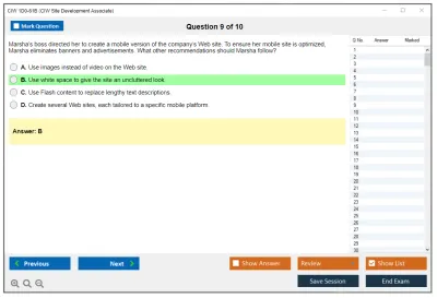 CIW 1D0-61B Site Development Associate Practice test exam simulator test engine exam Prep practice test questions answers Image 9