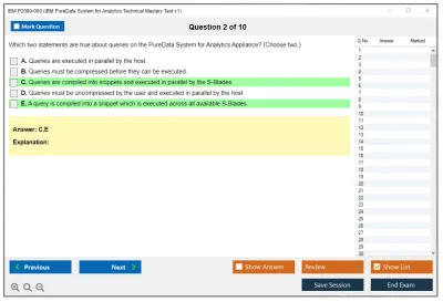 IBM P2090-050 IBM PureData System for Analytics Technical Mastery Test v1 Practice test exam simulator test engine exam Prep practice test questions answers Image 2