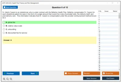 AHIP AHM-520 Health Plan Finance and Risk Management Practice test exam simulator test engine exam Prep practice test questions answers Image 6