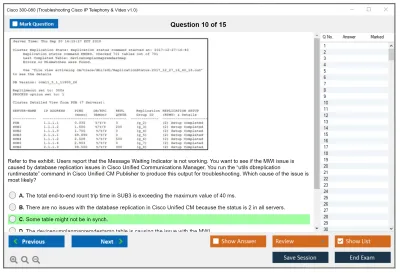Cisco 300-080 Troubleshooting Cisco IP Telephony &amp; Video v1.0 Practice test exam simulator test engine exam Prep practice test questions answers Image 10