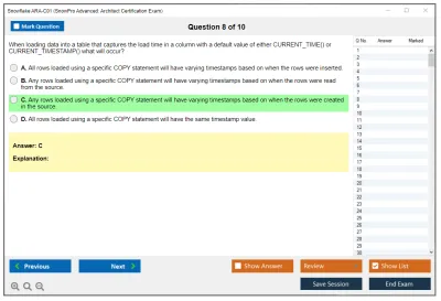 Snowflake ARA-C01 SnowPro Advanced: Architect Certification Exam Practice test exam simulator test engine exam Prep practice test questions answers Image 8