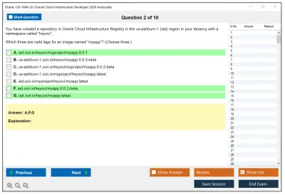 Oracle 1z0-1084-20 Oracle Cloud Infrastructure Developer 2020 Associate Practice test exam simulator test engine exam Prep practice test questions answers Image 2
