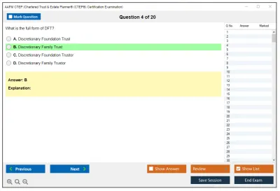 AAFM CTEP Chartered Trust & Estate Planner® (CTEP®) Certification Examination Practice test exam simulator test engine exam Prep practice test questions answers Image 4