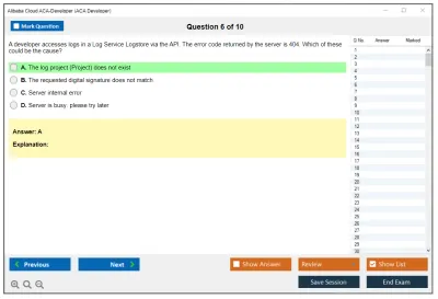 Alibaba Cloud ACA-Developer ACA Developer Certification Practice test exam simulator test engine exam Prep practice test questions answers Image 6