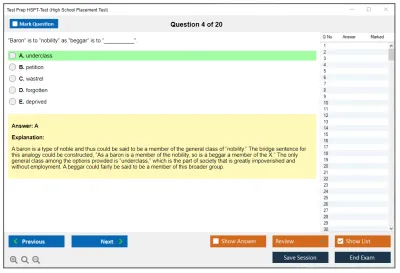 Test Prep HSPT-Test High School Placement Test Practice test exam simulator test engine exam Prep practice test questions answers Image 4