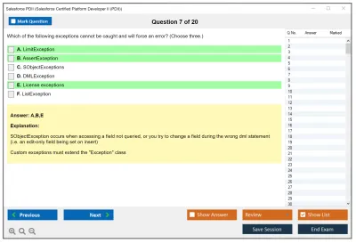 Salesforce PDII Salesforce Certified Platform Developer II Practice test exam simulator test engine exam Prep practice test questions answers Image 7