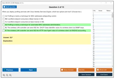 Cisco 400-351 CCIE Wireless (v3.1) Practice test exam simulator test engine exam Prep practice test questions answers Image 2