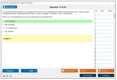 IIBA CBAP Certified Business Analysis Professional (CBAP) Practice test exam simulator test engine exam Prep practice test questions answers Image 13