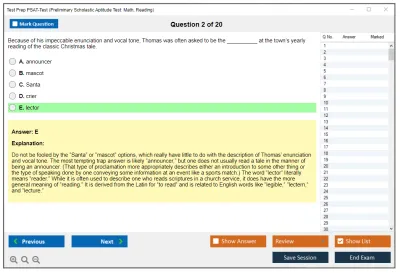 Test Prep PSAT-Test Preliminary Scholastic Aptitude Test: Math, Reading Practice test exam simulator test engine exam Prep practice test questions answers Image 2