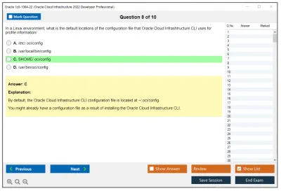 Oracle 1z0-1084-22 Oracle Cloud Infrastructure 2022 Developer Professional Practice test exam simulator test engine exam Prep practice test questions answers Image 8