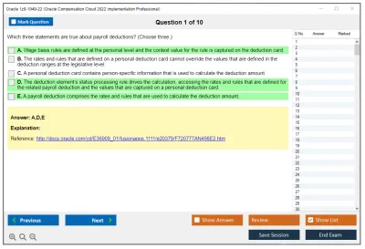 Oracle 1z0-1049-22 Oracle Compensation Cloud 2022 Implementation Professional Practice test exam simulator test engine exam Prep practice test questions answers Image 1