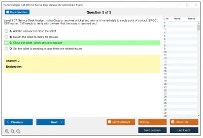 CA Technologies CAT-200 CA Service Desk Manager r12 Administrator Exam Practice test exam simulator test engine exam Prep practice test questions answers Image 5
