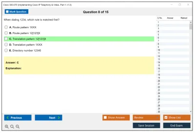 Cisco 300-070 Implementing Cisco IP Telephony &amp; Video, Part 1 v1.0 Practice test exam simulator test engine exam Prep practice test questions answers Image 8