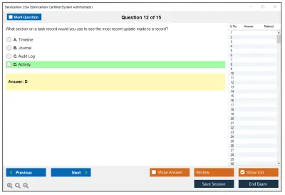 ServiceNow CSA ServiceNow Certified System Administrator Practice test exam simulator test engine exam Prep practice test questions answers Image 12