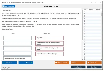Microsoft 70-740 Installation, Storage, and Compute with Windows Server 2016 Practice test exam simulator test engine exam Prep practice test questions answers Image 2