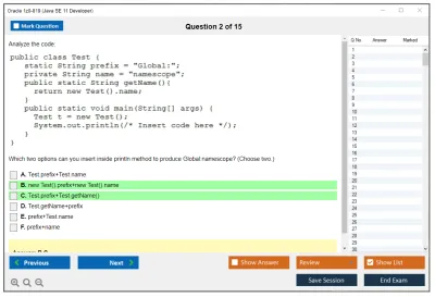 Oracle 1z0-819 Java SE 11 Developer Practice test exam simulator test engine exam Prep practice test questions answers Image 2