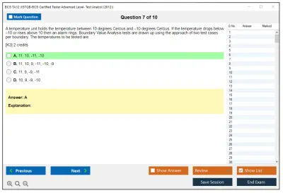 BCS TA12 ISTQB-BCS Certified Tester Advanced Level- Test Analyst (2012) Practice test exam simulator test engine exam Prep practice test questions answers Image 7