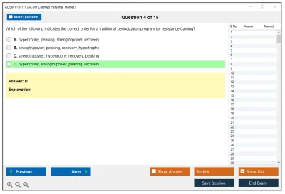 ACSM 010-111 ACSM Certified Personal Trainer Practice test exam simulator test engine exam Prep practice test questions answers Image 4