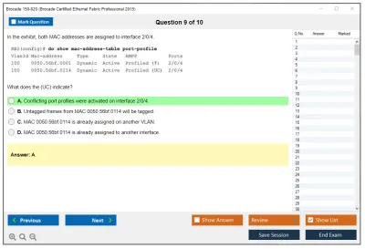 Brocade 150-820 Brocade Certified Ethernet Fabric Professional 2015 Practice test exam simulator test engine exam Prep practice test questions answers Image 9