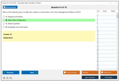 Huawei H31-523 HCIE - Cloud Data Center Operations (Written) Practice test exam simulator test engine exam Prep practice test questions answers Image 8
