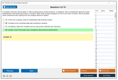 CIW 1D0-623 Social Media Strategist Practice test exam simulator test engine exam Prep practice test questions answers Image 4