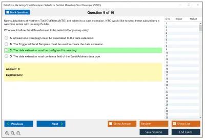 Salesforce Marketing-Cloud-Developer Salesforce Certified Marketing Cloud Developer Practice test exam simulator test engine exam Prep practice test questions answers Image 9