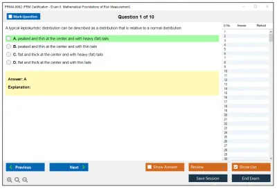 PRMIA 8002 PRM Certification - Exam II: Mathematical Foundations of Risk Measurement Practice test exam simulator test engine exam Prep practice test questions answers Image 1