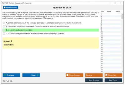 PMI PfMP Portfolio Management Professional (PfMP) Practice test exam simulator test engine exam Prep practice test questions answers Image 16