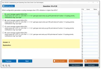 Cisco 350-601 Implementing Cisco Data Center Core Technologies (350-601 DCCOR) Practice test exam simulator test engine exam Prep practice test questions answers Image 16