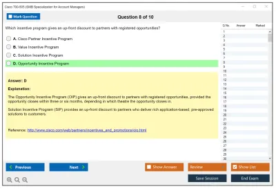 Cisco 700-505 SMB Specialization for Account Managers Practice test exam simulator test engine exam Prep practice test questions answers Image 8
