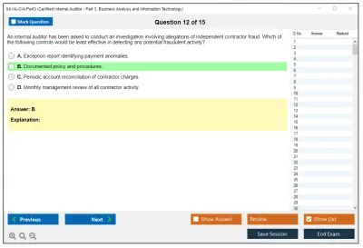 IIA IIA-CIA-Part3 Business Knowledge for Internal Auditing Practice test exam simulator test engine exam Prep practice test questions answers Image 12