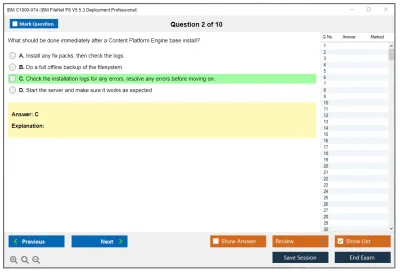 IBM C1000-074 IBM FileNet P8 V5.5.3 Deployment Professional Practice test exam simulator test engine exam Prep practice test questions answers Image 2