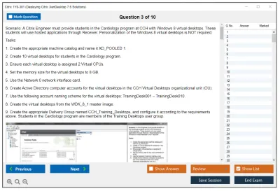 Citrix 1Y0-301 Deploying Citrix XenDesktop 7.6 Solutions Practice test exam simulator test engine exam Prep practice test questions answers Image 3