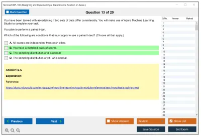 Microsoft DP-100 Designing and Implementing a Data Science Solution on Azure Practice test exam simulator test engine exam Prep practice test questions answers Image 13