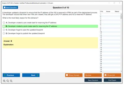Nutanix NCP-MCA Nutanix Certified Professional - Multicloud Automation (NCP-MCA) v6 Exam Practice test exam simulator test engine exam Prep practice test questions answers Image 8