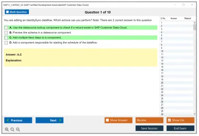SAP C_C4H620_24 SAP Certified Development AssociateSAP Customer Data Cloud Practice test exam simulator test engine exam Prep practice test questions answers Image 1