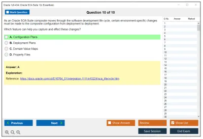 Oracle 1z0-434 Oracle SOA Suite 12c Essentials Practice test exam simulator test engine exam Prep practice test questions answers Image 10