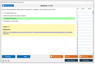 Esri EADA105 ArcGIS Desktop Associate 10.5 Practice test exam simulator test engine exam Prep practice test questions answers Image 1